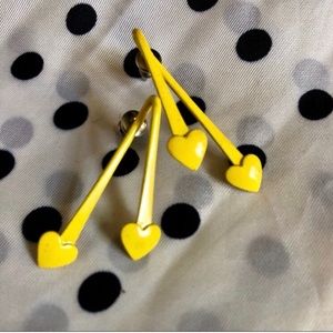 SOLD Vintage metal heart earrings